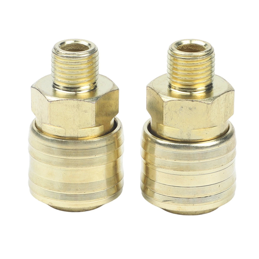 2pcs Air Tool Quick Coupling Brass with 1/4 Inch Male Thread for BSP Connection