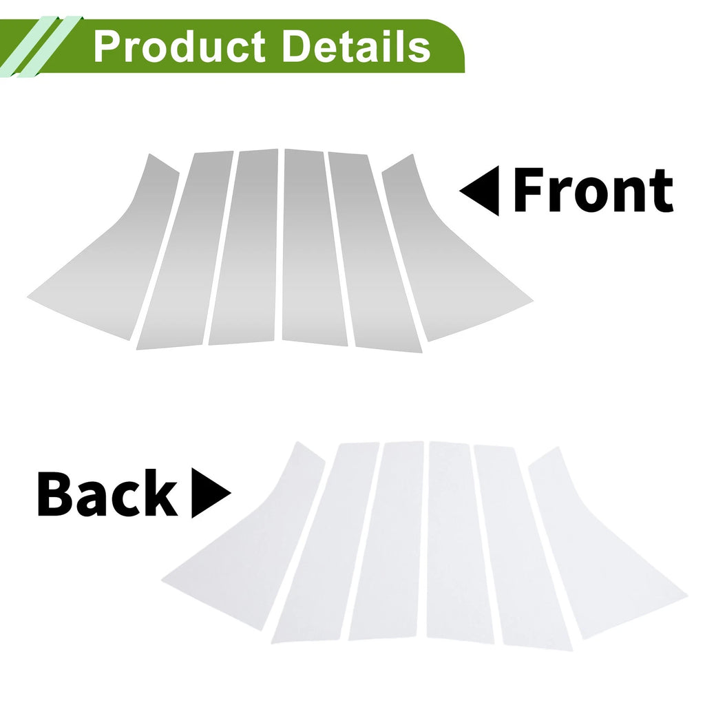 Set of 6 Pillar Window Trim for Chevy Blazer (2019–2022) Silver Tone