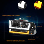 U-Shape LED DRL Switchback Headlights for Chevy Blazer/S10 (1998–2004)
