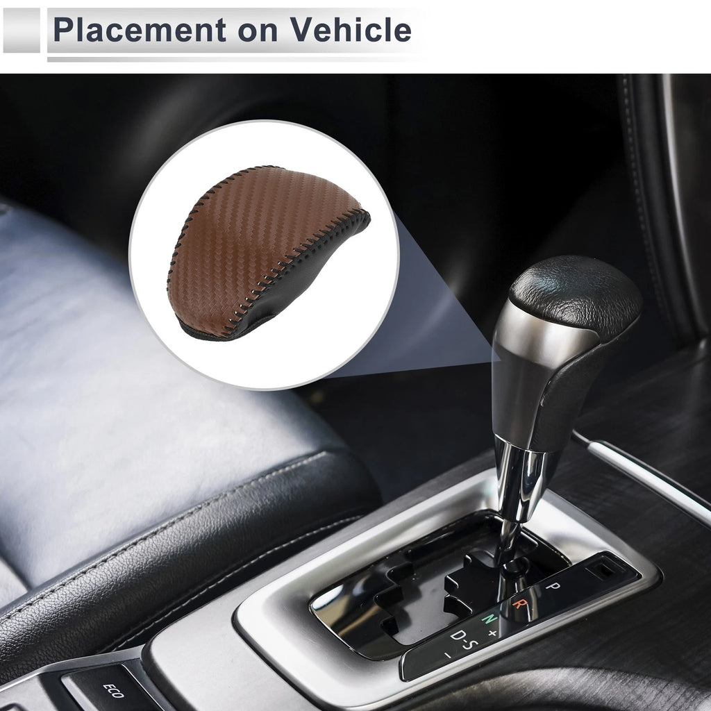 Gear Shift Knob Cover for Toyota RAV4 (2019–2024) Brown Carbon Fiber