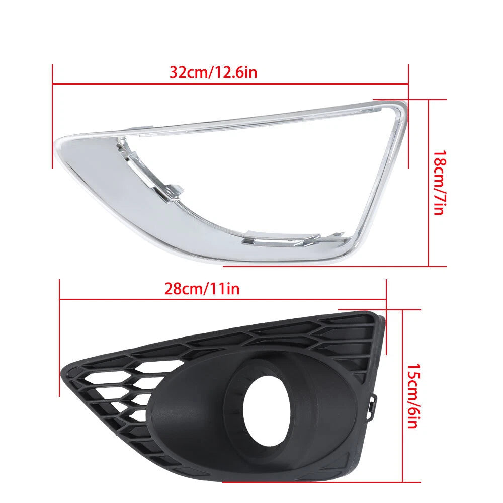 Set of 4 Fog Lamp Covers for Ford Fusion (2010–2012) Black Bezel