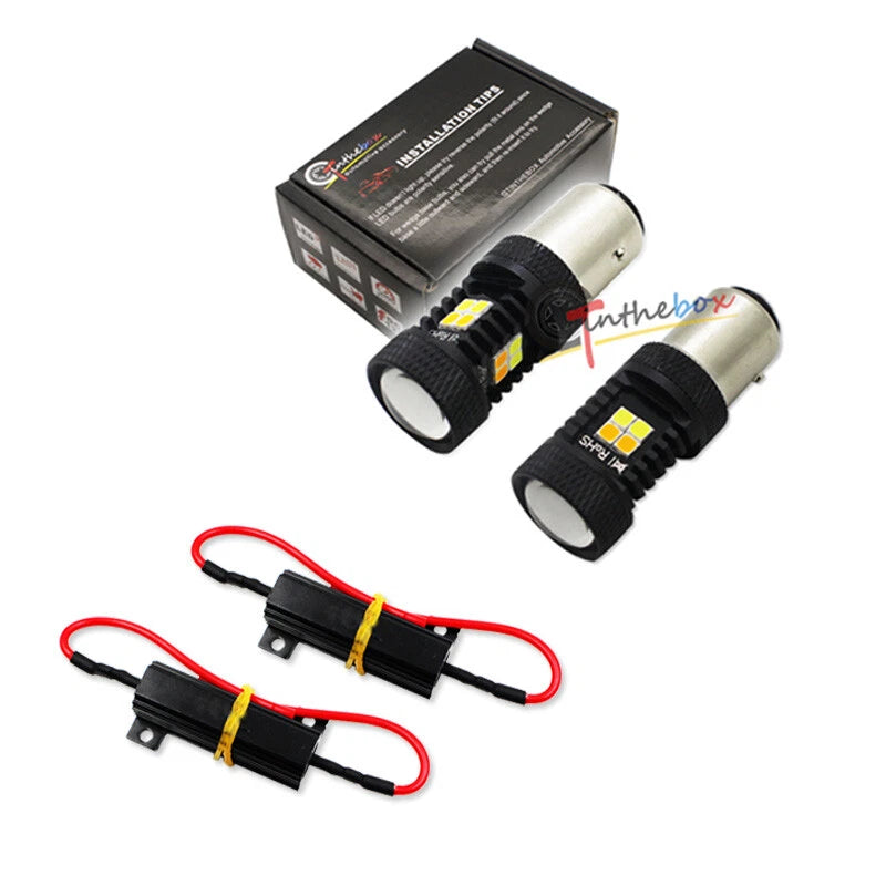 2X Front Turn Signal LED Lights Switchback for Honda Accord Sedan (1998–2015)