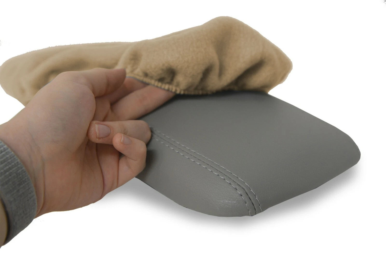 Fleece Console Lid Cover Protector for Ford Crown Victoria (2003–2011) Beige