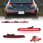 2X Red LED Rear Bumper Reflector Tail Lights for Acura TL (2012–2014)