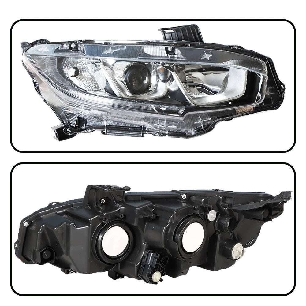 Halogen Projector Headlight for Honda Civic (2016–2018) Right Side