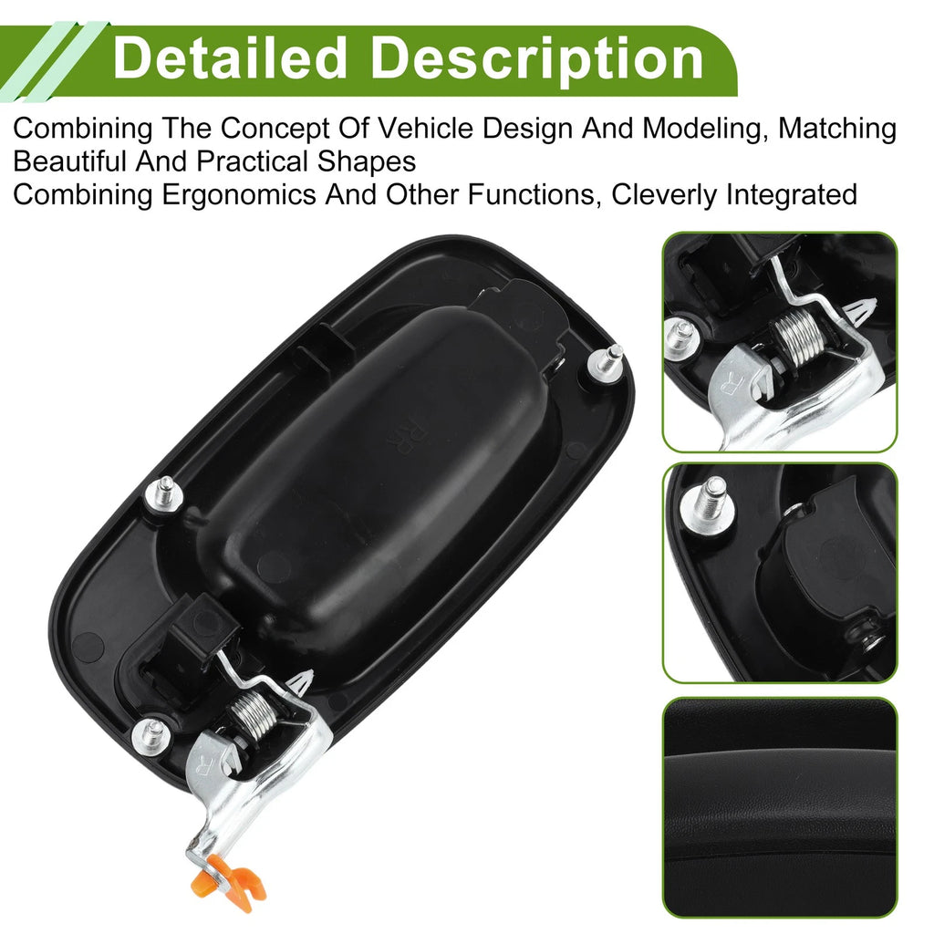 Exterior Door Handle for Chevrolet GMC Silverado (Black, Rear Right)