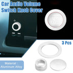 3 x Media Audio Volume Switch Knob Covers for Honda Civic (2022-2023) Silver