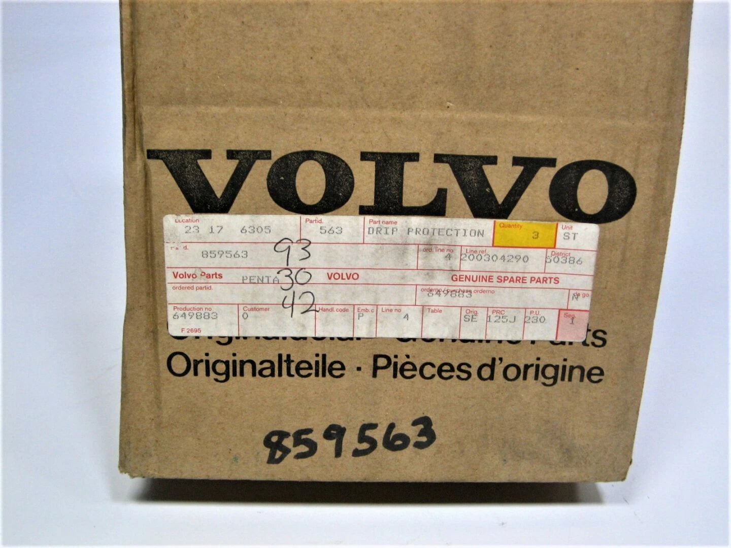 Air Filter & Drip Protection Cover Set for Volvo Penta 859563 (OEM)