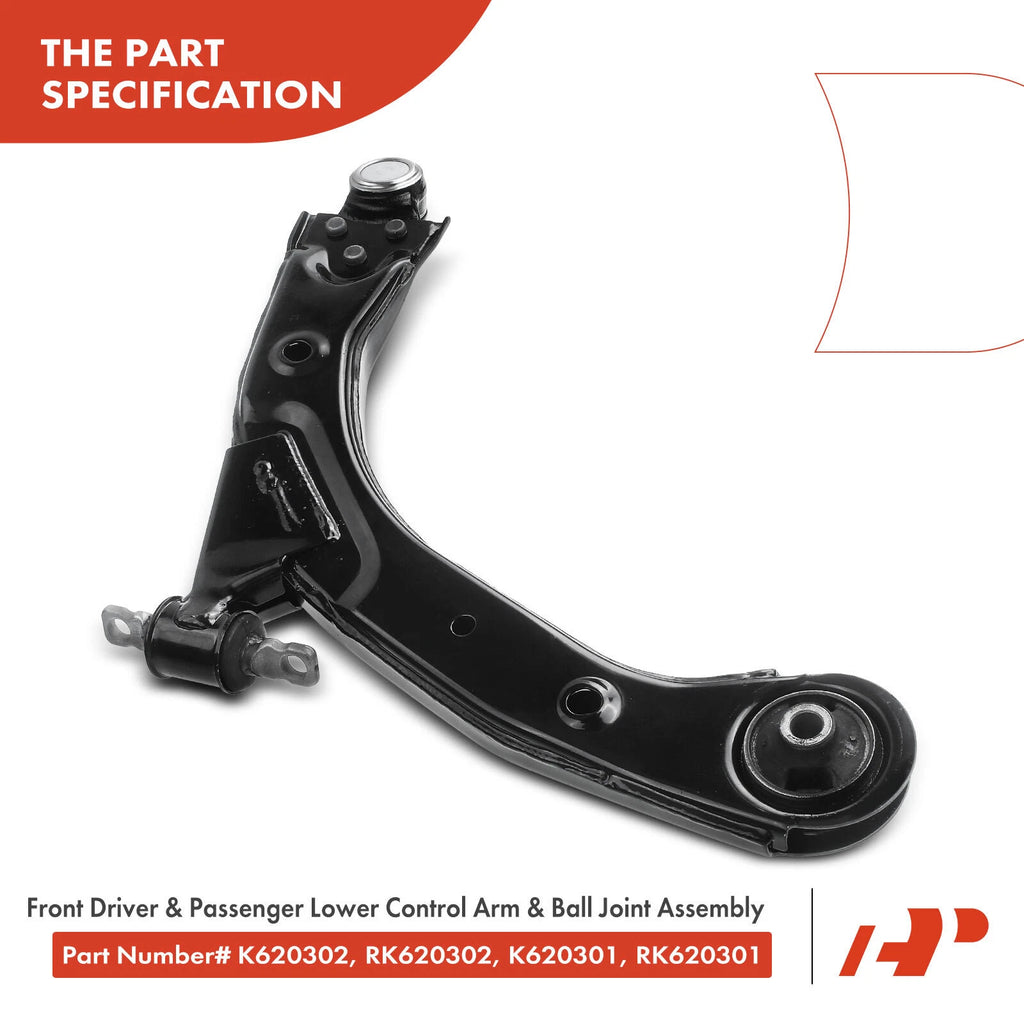 2X Front Lower Control Arm with Ball Joint for Chevrolet Cobalt (2005-2010)
