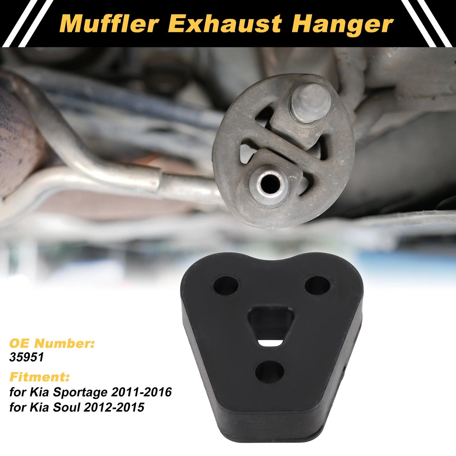 Muffler Exhaust Hanger for Kia Sportage (2011–2016) No. 35951 Black 1Pc