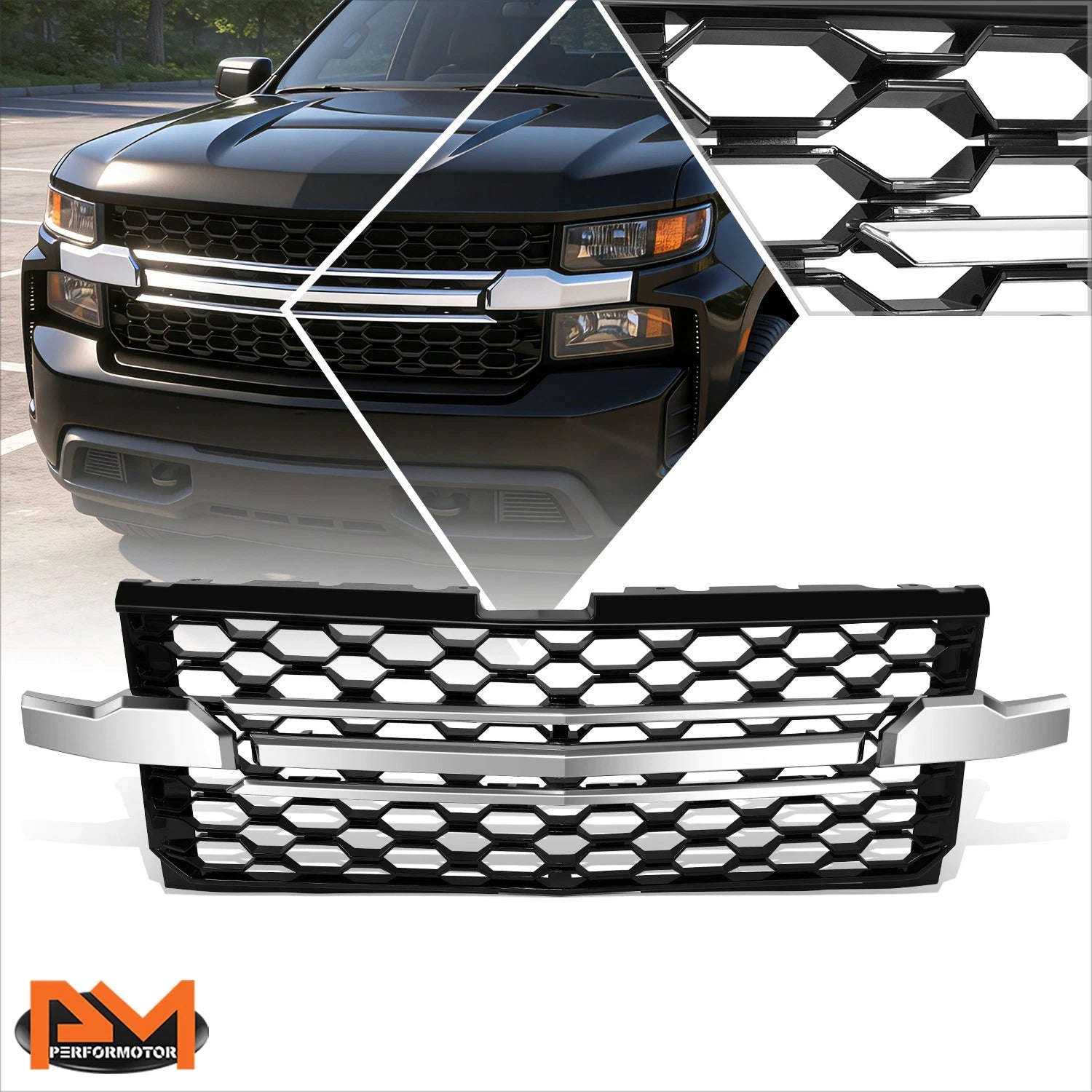 Front Bumper Grille for Chevrolet Silverado 1500 LTD WT Custom Trail Boss (2019–2022)