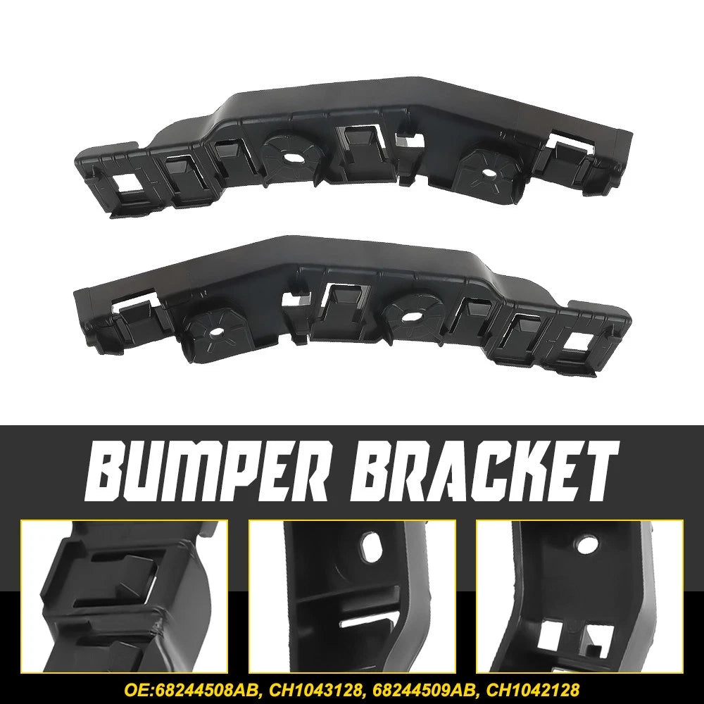 Set of 2 Front Bumper Brackets for Jeep Compass (2017–2024) Black