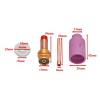 TIG Gas Lens Set of 4 for Insulated Connector 10N24 54N15 1.0/1.6/2.4/3.2mm