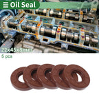 Set of 5 Oil Seal Rotary Shaft Seal FKM Rubber 22x45x8mm
