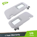 Set of 2 Gray Sun Visors with Mirror for Toyota Corolla (2009–2013)