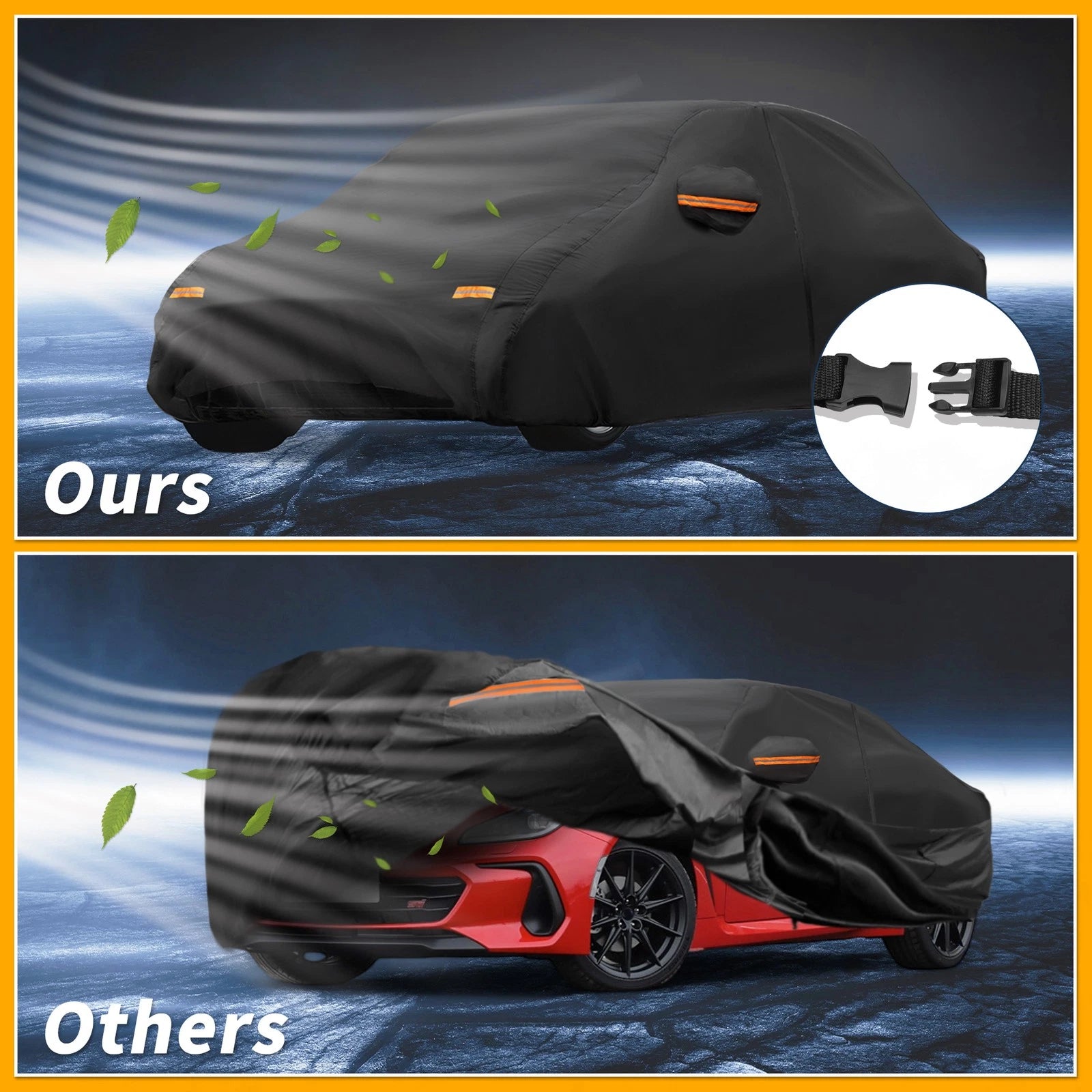 Waterproof Car Cover for Subaru BRZ (2013–2021) Black 190T-PU with Zipper