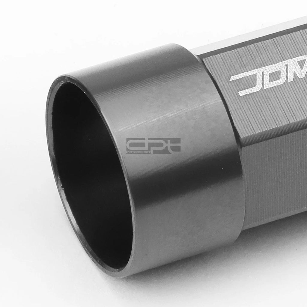 Set of 20 M12X1.25 53mm Tall Gun Metal Aluminum Lug Nuts with Caps