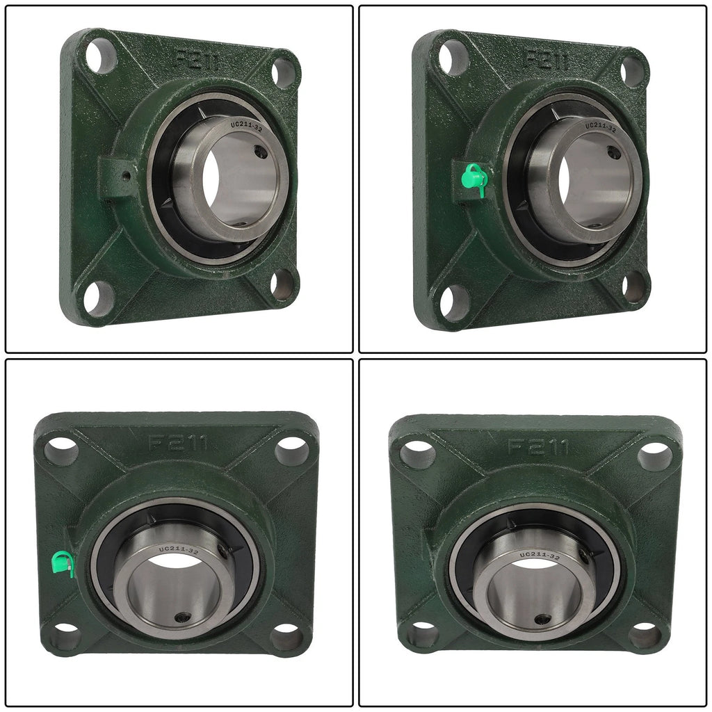 Set of 10 Pillow Block Flange Bearings for UCF211 (2" Bore)