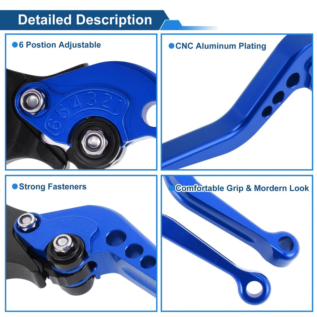 Adjustable Short Brake Clutch Levers for BMW R Nine T (2014–2016) - Blue