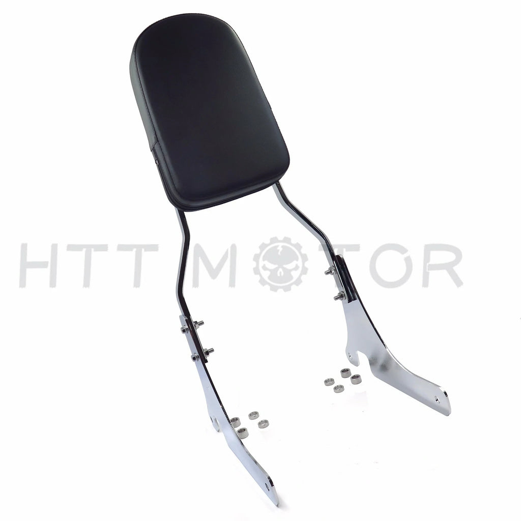 Chrome Skull Backrest Sissy Bar Leather Pad for Kawasaki VN800 (1996–2005)