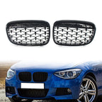 Gloss Black Front Kidney Grille for BMW 1 Series (2011-2014)