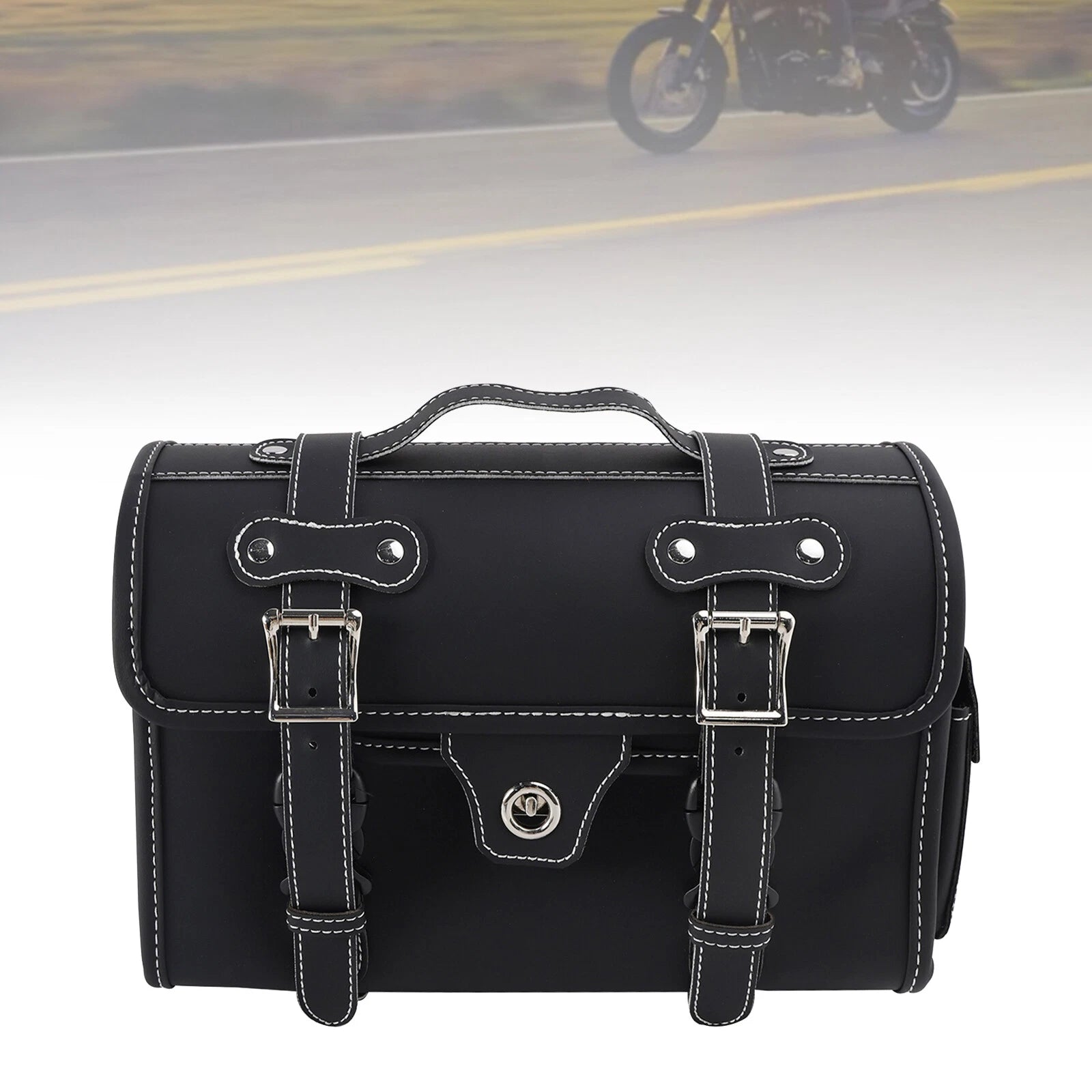 Tail Bag Pannier Luggage Pouch for Motorbike (White)