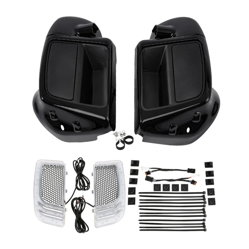 Lower Vented Fairing Speaker Pod Grill Signal Light for Harley Touring (2014–2024)