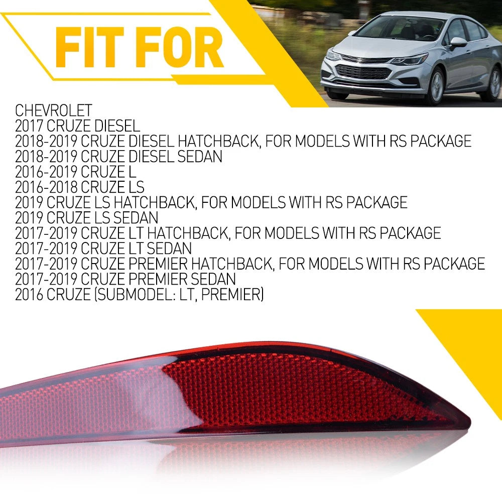 Right Rear Bumper Light Reflector for Chevrolet Cruze (2016-2019)