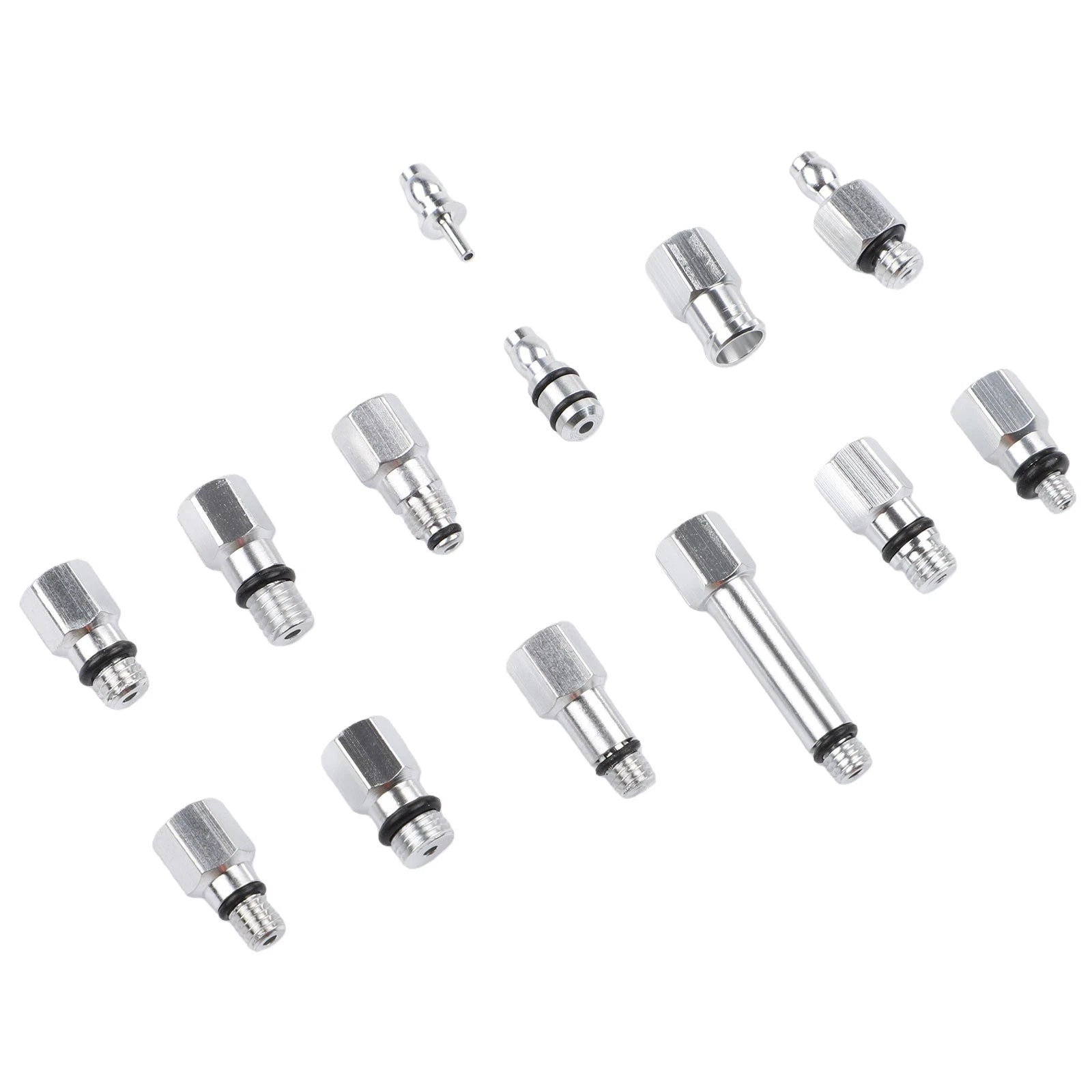 13PCS Brake Bleed Connector Kit for Hydraulic Bike Brakes (Aluminum Alloy)