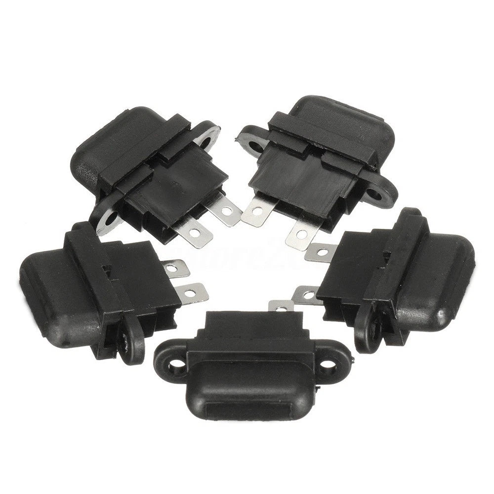 Set of 5 Standard Blade Fuse Holders for Auto, Boat, Truck with Cover