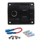 3 Way Bilge Pump Switch Panel for Marine (Automatic, Manual, Off)