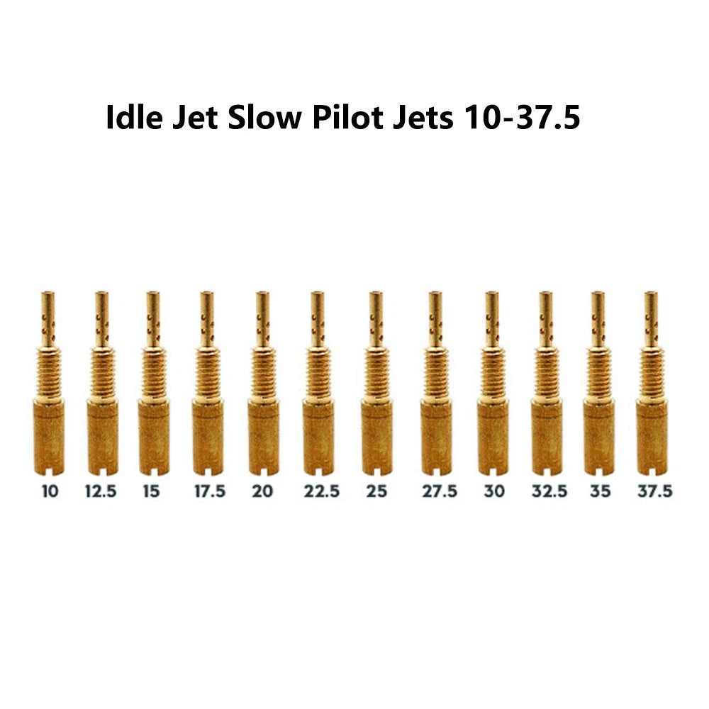 12pcs Carb Idle Jet Slow Pilot Jets for Mikuni TM VM28/486 HSR42/45/48 #10-37.5
