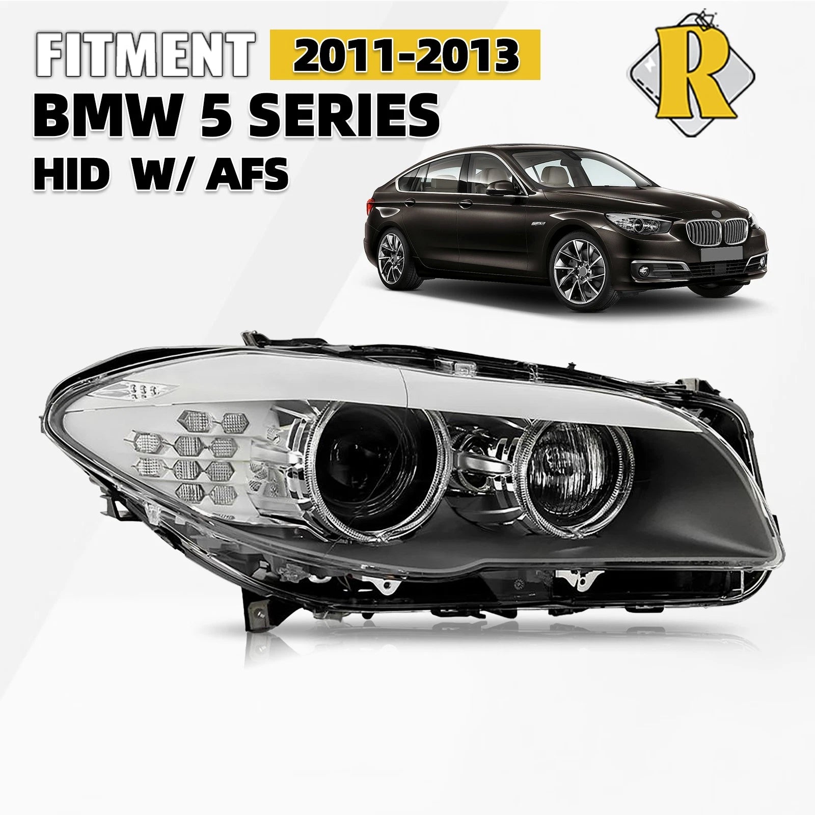 HID Projector Headlight for BMW F10 528i 535i (2011–2013) AFS Passenger