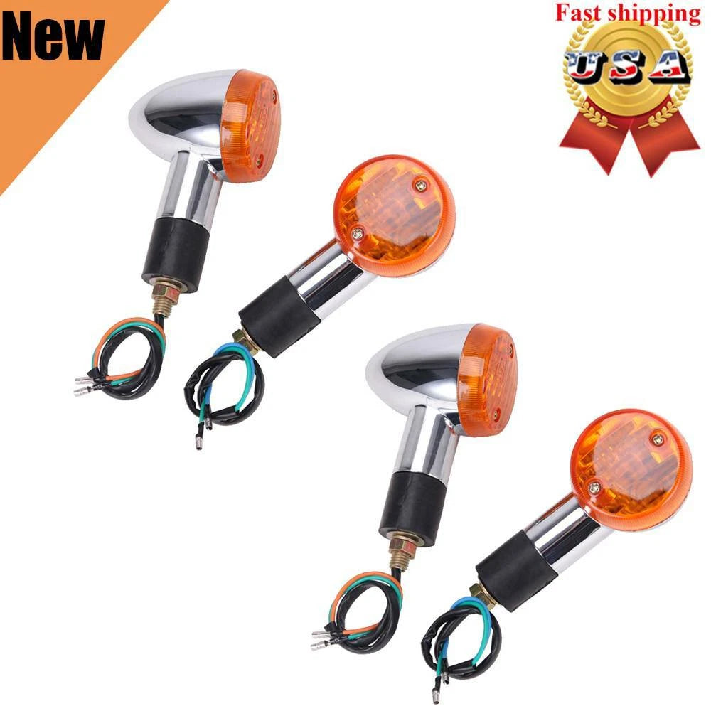Set of 4 Turn Signal Blinker Indicator Lights for Honda Suzuki Yamaha