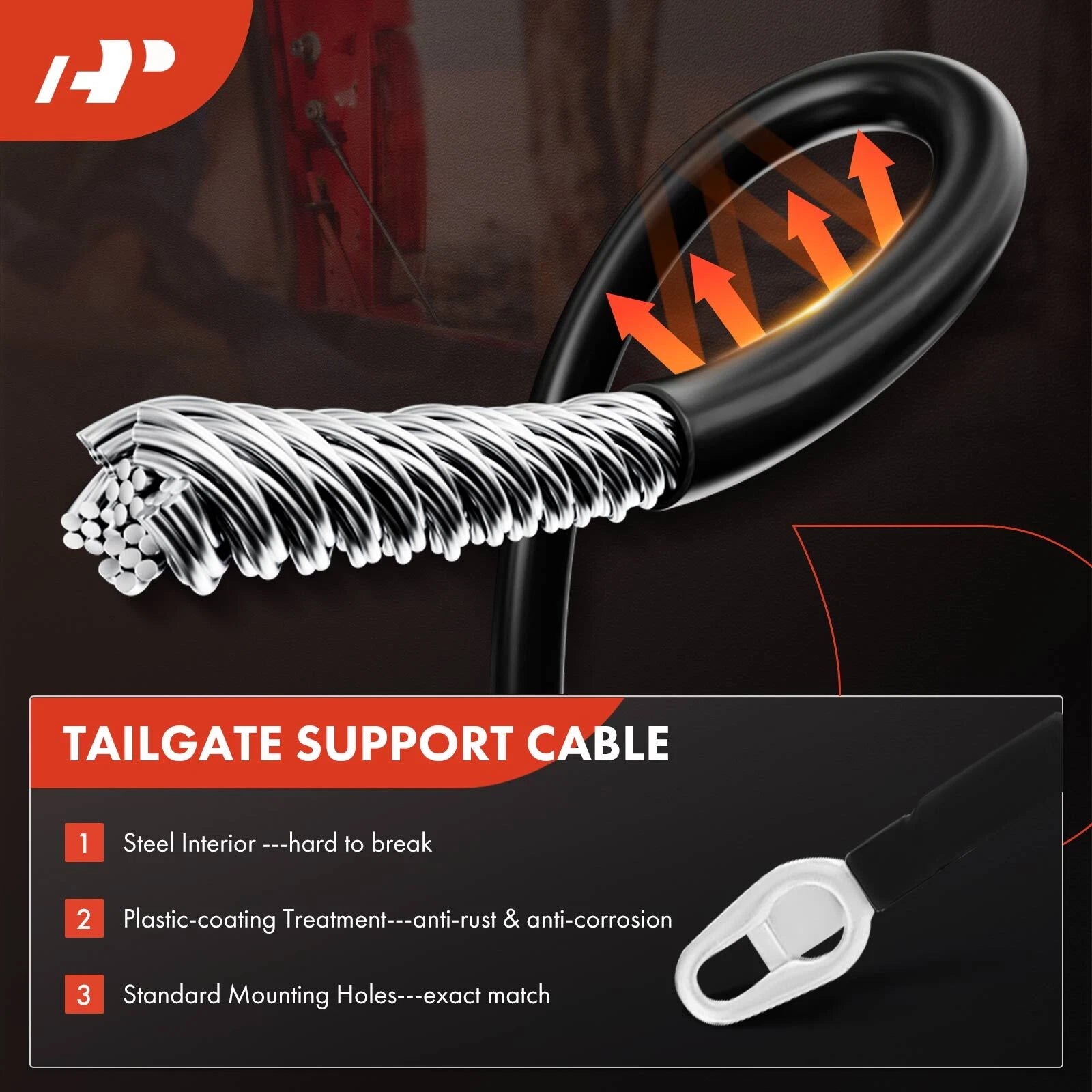 Tailgate Hardware Rebuild Kit with Cable for Chevrolet Silverado