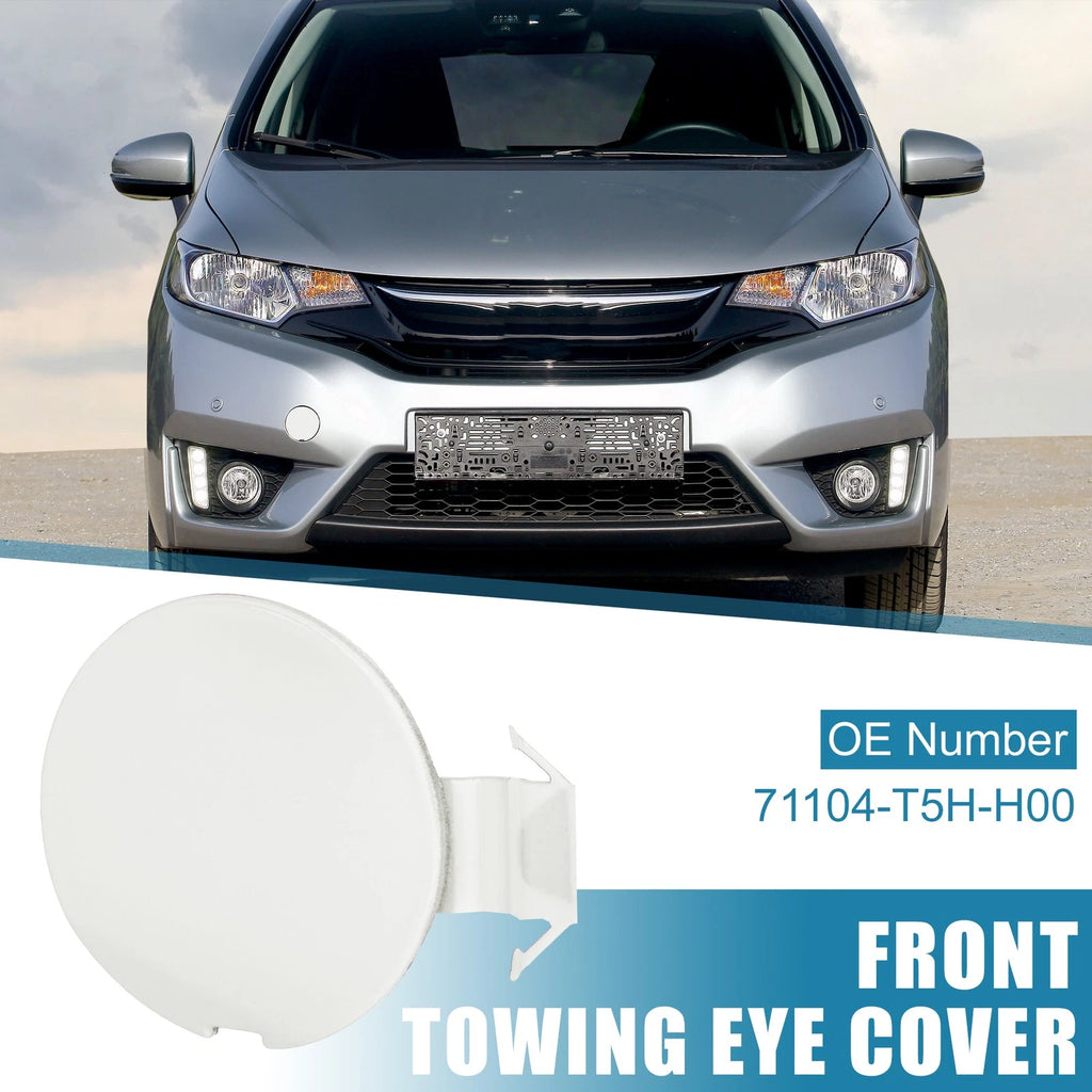 Front Bumper Tow Hook Cover 71104-T5H-H00 for Honda Fit Jazz (2014–2017) White