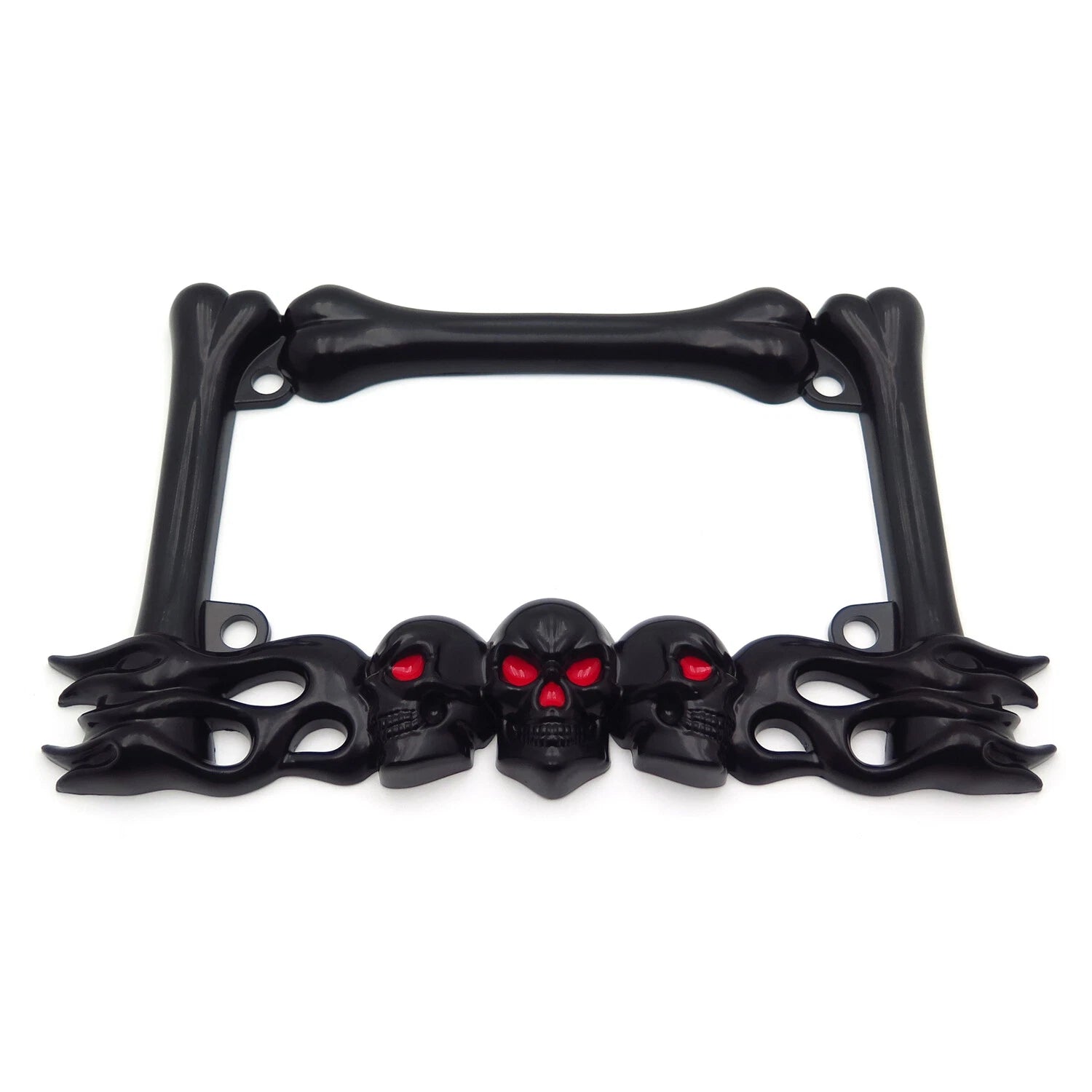 3D Skull Flame Bones License Plate Frame for Harley-Davidson