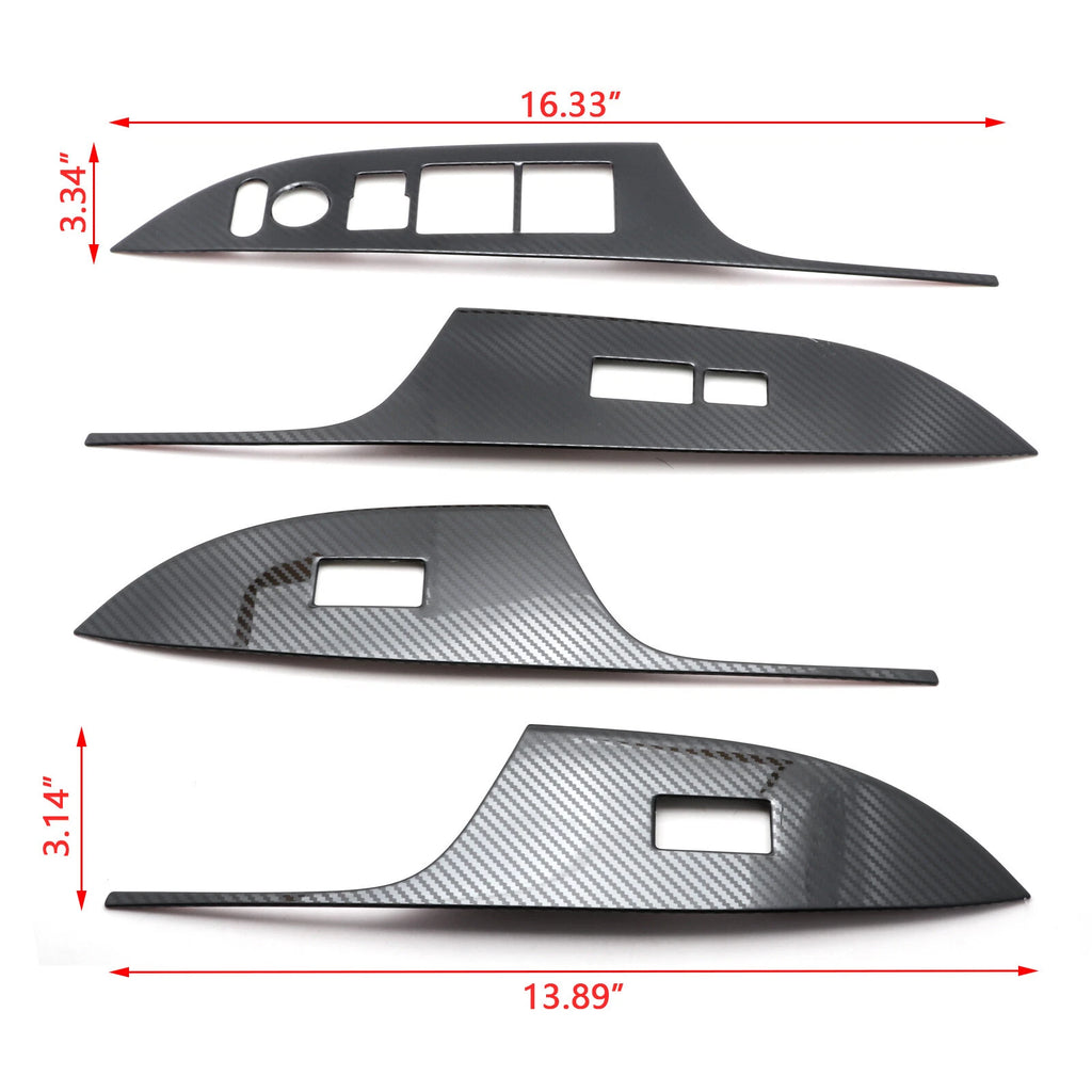 Carbon Fiber Texture Door Window Switch Panel Cover Trims for Honda Accord (2013-2017)