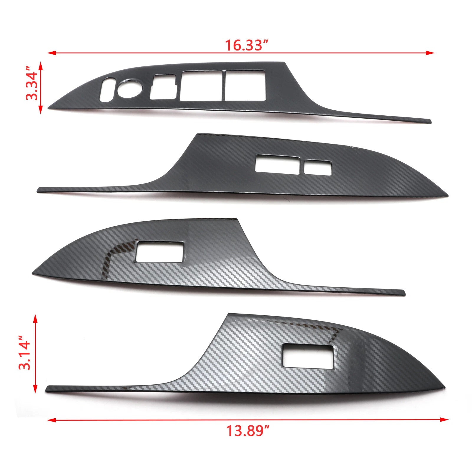 Carbon Fiber Texture Door Window Switch Panel Cover Trims for Honda Accord (2013-2017)