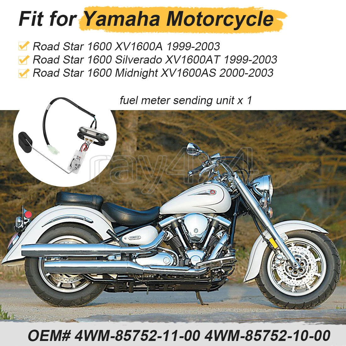 Fuel Meter Sender Unit 4WM-85752-11-00 for Yamaha XV1600 (1999–2003)