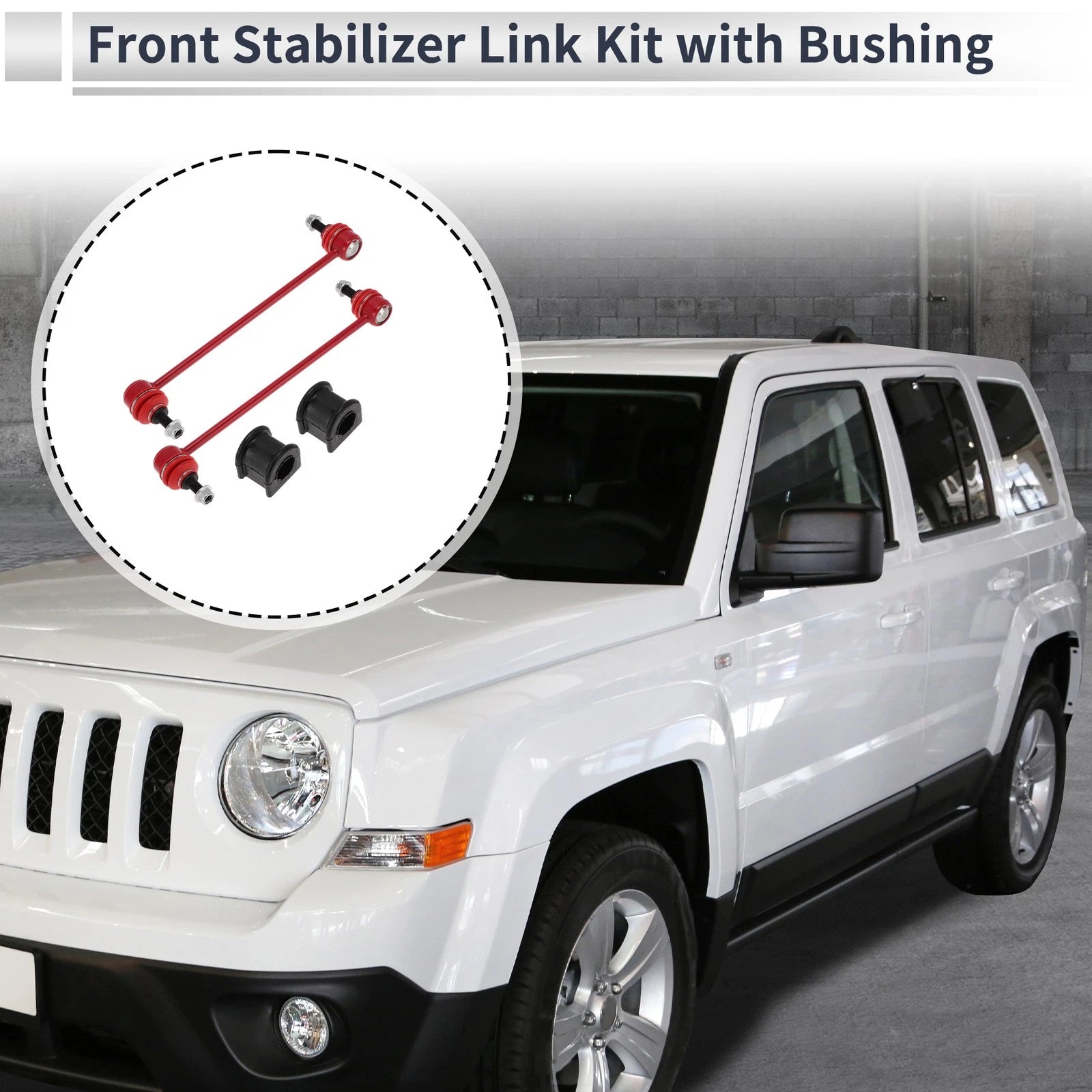 Front Stabilizer Bar Links Set of 2 with Bushings for Jeep Patriot (2007–2017) No.K80258