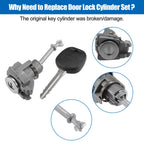 Set of 1 Door Lock Cylinder with Key for Toyota Camry (2002–2006) No.6905206010