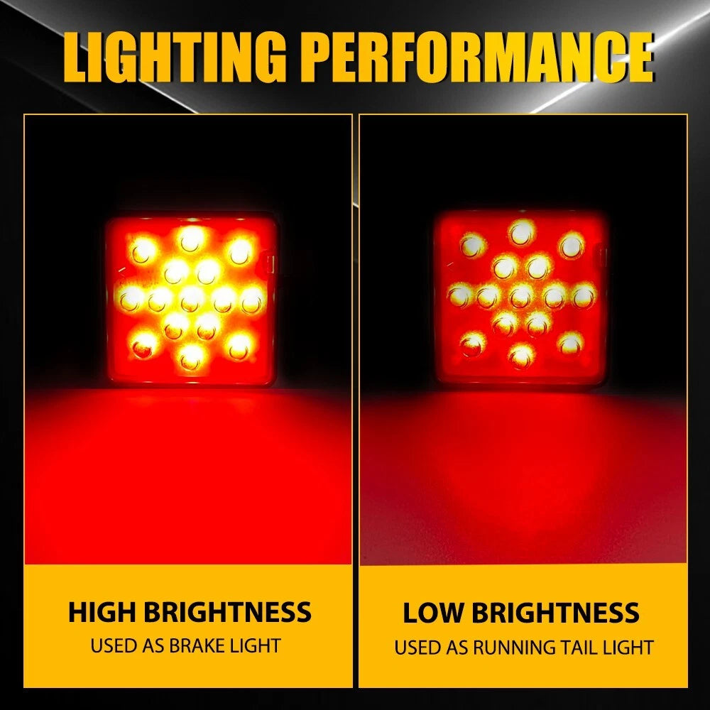 15-LED Brake Light Tail Cover for Truck RV (Fit Towing)