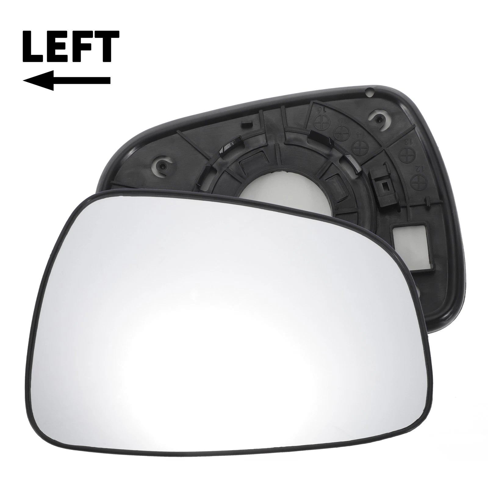 Left Side White Mirror Glass for Dacia Elantra (2011–2013)