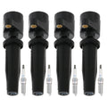 Set of 4 Ignition Coils & NGK Laser Iridium Spark Plugs for Ford Escape (2001–2007)