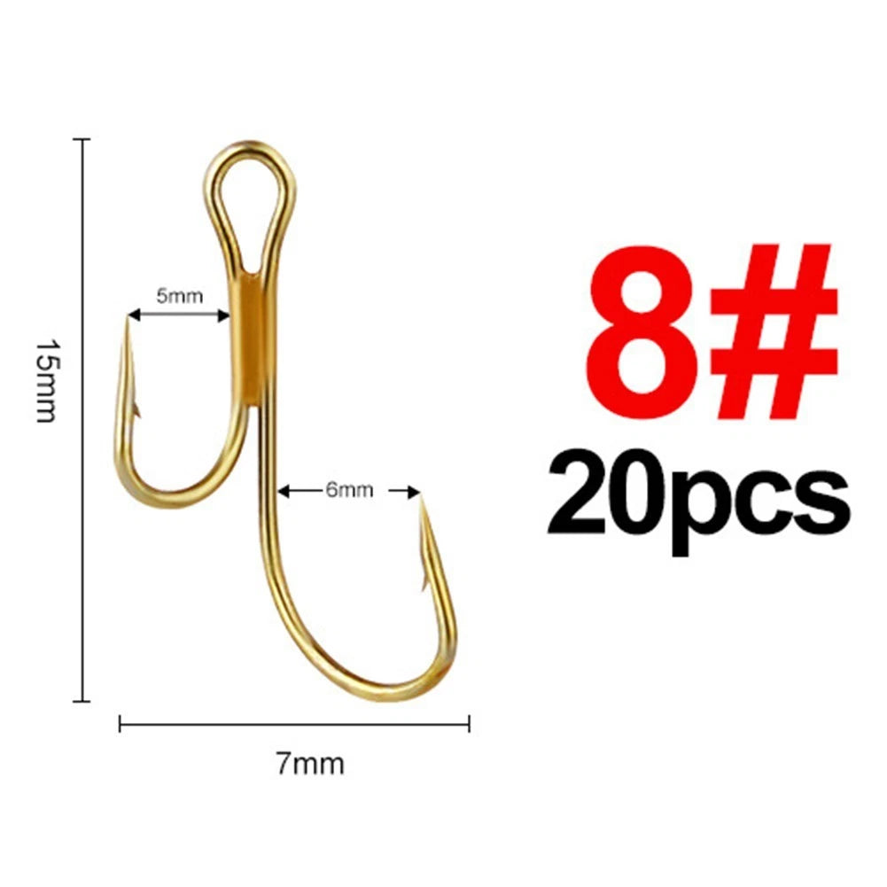 20x Fishing Hooks for Pike Worm (1# 2# 4# 6# 8#)