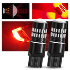 2X AUXITO 7443 7440 LED Red Strobe Flash Brake Stop Tail Light Bulbs