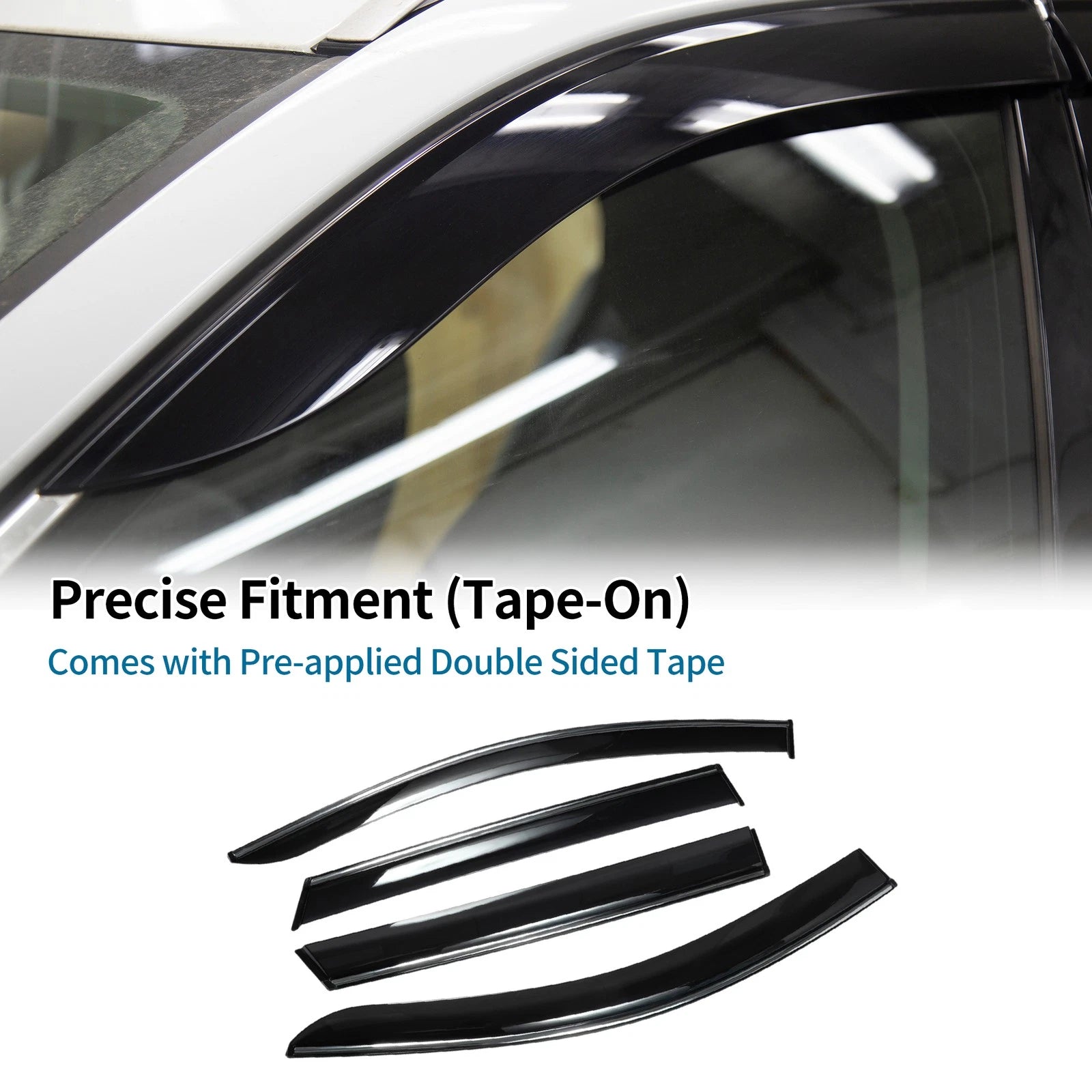 Set of 4 Window Deflectors for Kia Sorento (2016) - Black Vent Visors