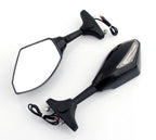 LED Turn Signal Mirrors for Honda Kawasaki Suzuki Yamaha (Universal) BLACK