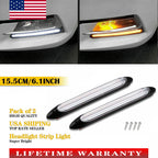 6" Sequential DRL LED Daytime Running Light Strip for Universal Fit